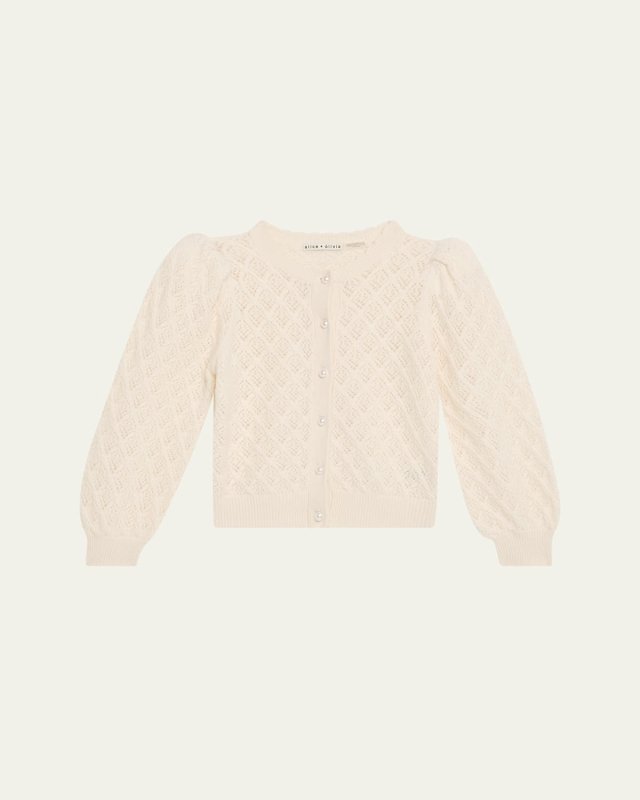 Doris Cashmere-Blend Puff-Sleeve Cardigan